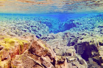 Underwater View of Silfra Fissure, Thingvellir National Park, Iceland