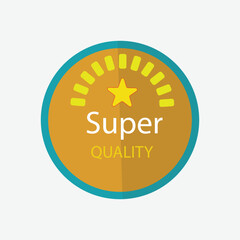 Super quality star badge emblem with sunburst design