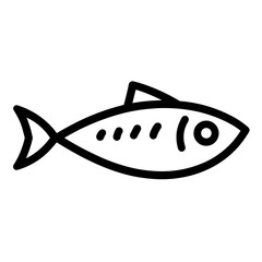 Minimalist Silhouette of a Small Fish Herring Icon