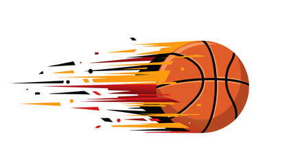 Fast basketball with speed lines. Dynamic sports competition symbol for a team logo or game emblem vector illustration