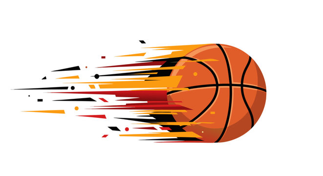 Fast basketball with speed lines. Dynamic sports competition symbol for a team logo or game emblem vector illustration - Powered by Adobe