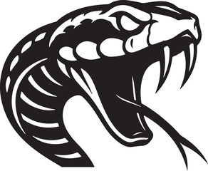 Aggressive Snake Head with Fangs Out  Viper Cobra or Python Mascot Vector