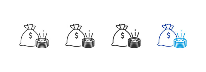 title; budge icon with different thickness and color lines on a white background
