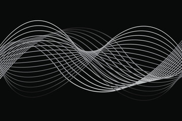 Dark abstract wave lines background futuristic digital flow vector illustration