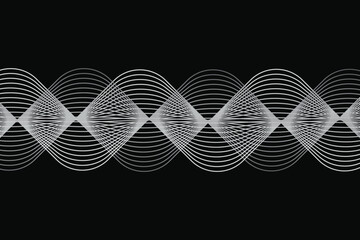 Dark abstract wave lines background futuristic digital flow vector illustration