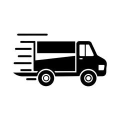 Logistics Truck Icon — Fast Transport Graphic Isolated.