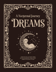 Plakat Fairy Tale Ornamental Frame Design Brown Illustration