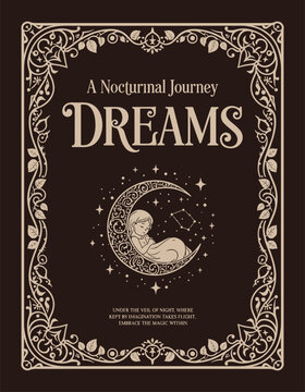 Fairy Tale Ornamental Frame Design Brown Illustration