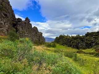Scenic View of Almannagja Gorge, Thingvellir National Park, Iceland
