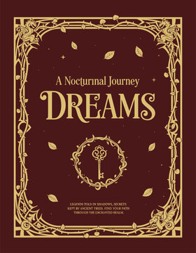 Fairy Tale Ornamental Frame Design Red Illustration