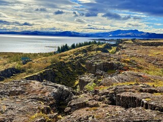 Scenic View of Almannagja Gorge, Thingvellir National Park, Iceland
