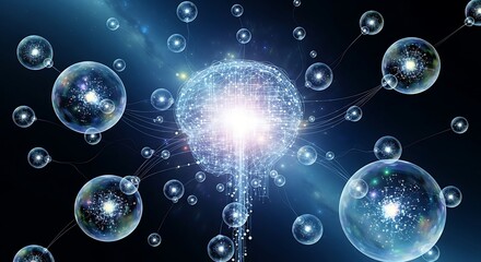 Interconnected network of bubble universes in a quantum multiverse.