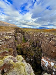 Scenic View of Almannagja Gorge, Thingvellir National Park, Iceland