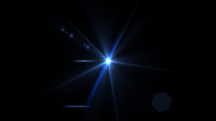 Shimmering blue light flare for captivating visual effects, adding a touch of magic and radiance to your designs with this stunning optical element, perfect for overlays and creative compositions