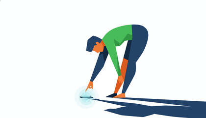 Fototapeta premium Dedicated Professional Reaching Down to Tap a Critical Notification on a Mobile Device for Immediate Action