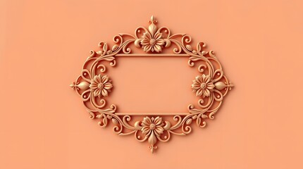 Elegant Floral 3D Frame with Golden Leaves and Pink Flowers – Decorative Border Design for Invitations, Greeting Cards, and Posters -4