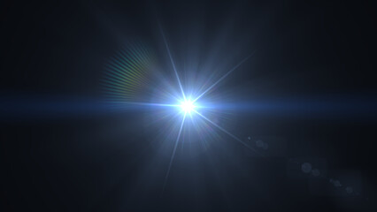 Fototapeta premium Brilliant lens flare shining brightly, perfect for adding a touch of magic and wonder to your designs, use this radiant light effect to enhance your creative projects immediately
