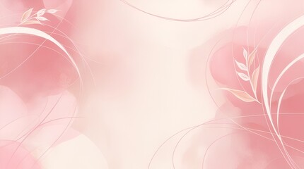 Abstract pink background with elegant curved lines and soft flowing shapes, creating a gentle and modern design perfect for social media graphics, greeting cards, and feminine branding