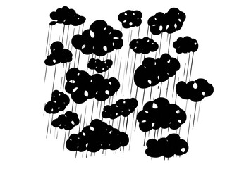 Abstract hexagonal line art cloud design with geometric patterns and modern style isolated on transparent background Hand Draw Line Art