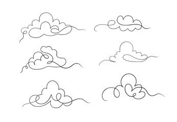 Abstract hexagonal line art cloud formation minimalist geometric design simple shape concept isolated on transparent background Hand Draw Line Art