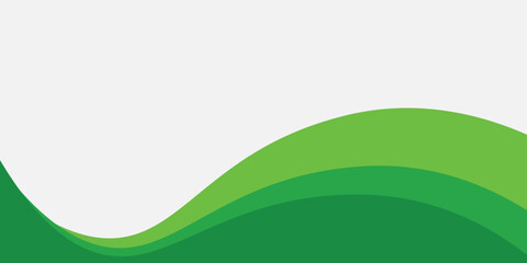 Abstract White and Green wave wide background banner. vector pattern texture modern design eps10