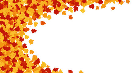 Autumn Leaves Border Design with White Space.
