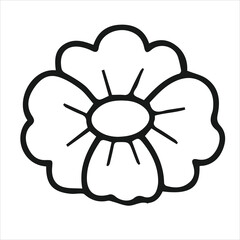 Simple Line Flower Outline Vector Illustration