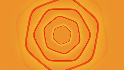 Red hexagon rings with glow on orange background creating modern abstract image photo. Orange Background with Nested Red Hexagonal Rings and Glow image photo. - Powered by Adobe