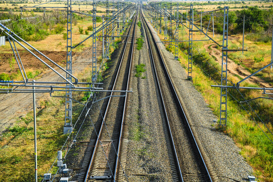 Railway tracks extending into the future