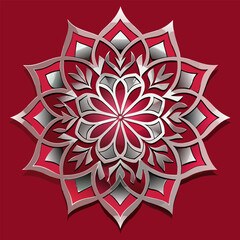 Red Background Mandala | Decorative Layered Vector Ornament”
