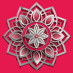 Red Background Mandala | Decorative Layered Vector Ornament”