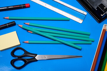 Vintage Desktop utilities, pencils and scissors