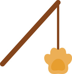 Cat wand teaser toy with dangling paw