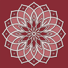 Red Background Mandala | Decorative Layered Vector Ornament”