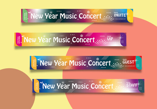 New Year Music Concert Wristband Template