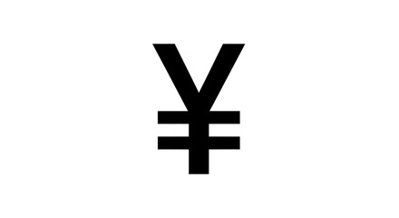 Fototapeta premium Simple black yen symbol against a clean white background minimalist financial concept