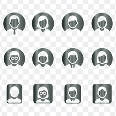 Flat design user profile avatars and business people icons set.
