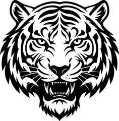 Tiger Head Tribal Style vector illustration silhouette cricut design