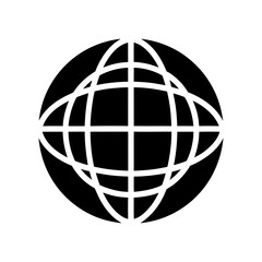 Globe Earth Icon — Global Network Concept on White Background.