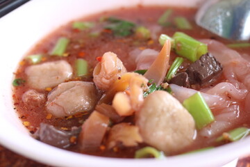 Delicious Yen Ta Fo with toppings
