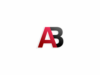 Obraz premium Simple AB Inital letter vector logo design icon
