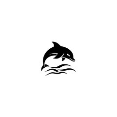 Fototapeta premium Dolphin jumps out of the water icon