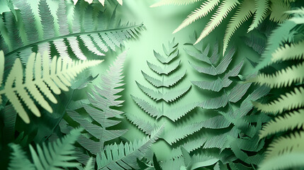 Fototapeta premium Fern Leaf Jungle A Lush Green Paradise of Nature's Artwork