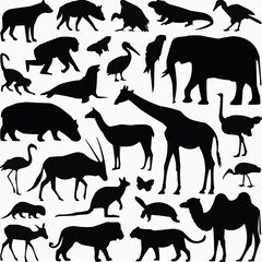 wild animals silhouettes