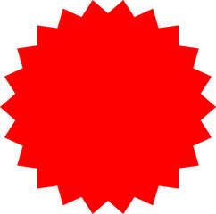 Fototapeta premium Red Circle Sticker and Badge, Wavy Edge Labels Blank Sale Tags Vintage Promo Shapes, Graphics