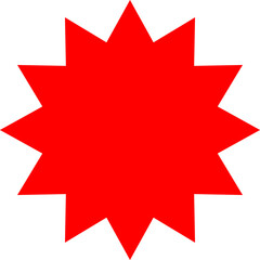 Red Circle Sticker and Badge, Wavy Edge Labels Blank Sale Tags Vintage Promo Shapes, Graphics