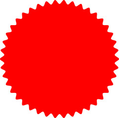 Red Circle Sticker and Badge, Wavy Edge Labels Blank Sale Tags Vintage Promo Shapes, Graphics