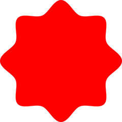 Red Circle Sticker and Badge, Wavy Edge Labels Blank Sale Tags Vintage Promo Shapes, Graphics
