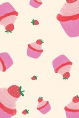 seamless pattern with cupcakes