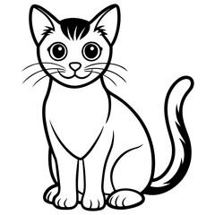 Minimalist Cat Illustration | Simple Black Kitty Vector Design”